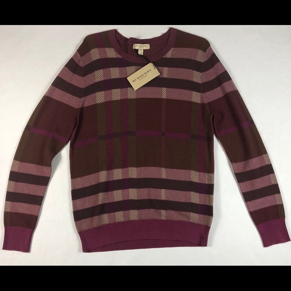 Mens Burberry Sapphire Purple Sweater Size Medium